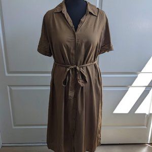 Ava & Viv shirt dress (never worn) - long casual belted short sleeve
